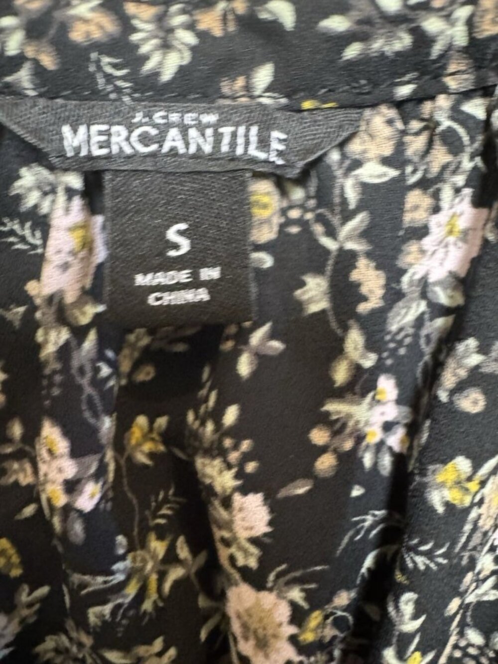 Crew Mercantile Floral Maxi Dress Small Black Ruffle Lined - Picture 4 of 5